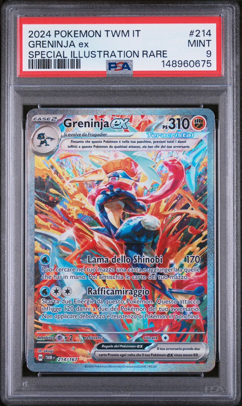 Pokemon PSA 9 Greninja Ex #214 Crepuscolo Mascherato 2024 ita
