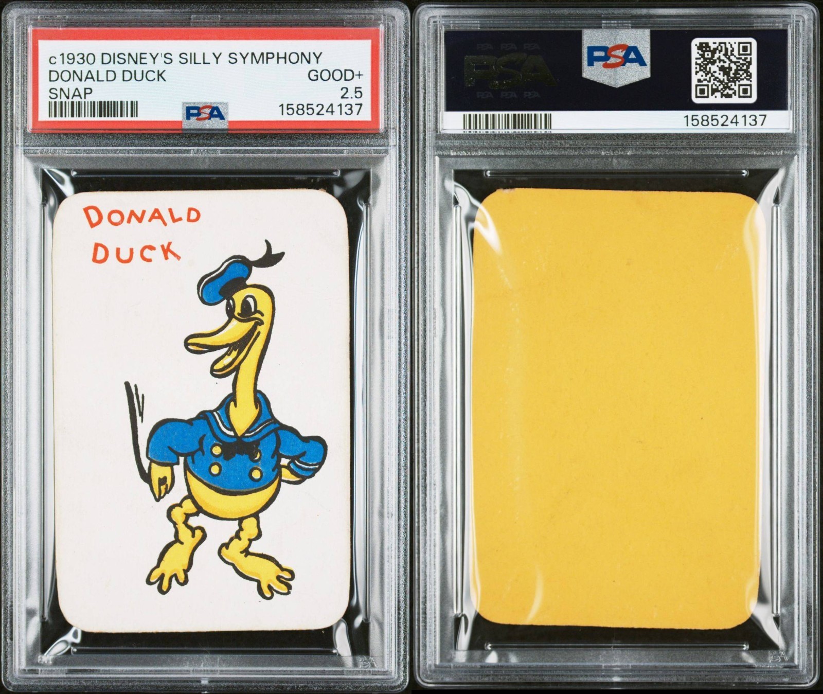 DONALD DUCK c1930 DISNEY Silly Symphony Snap PSA 2.5