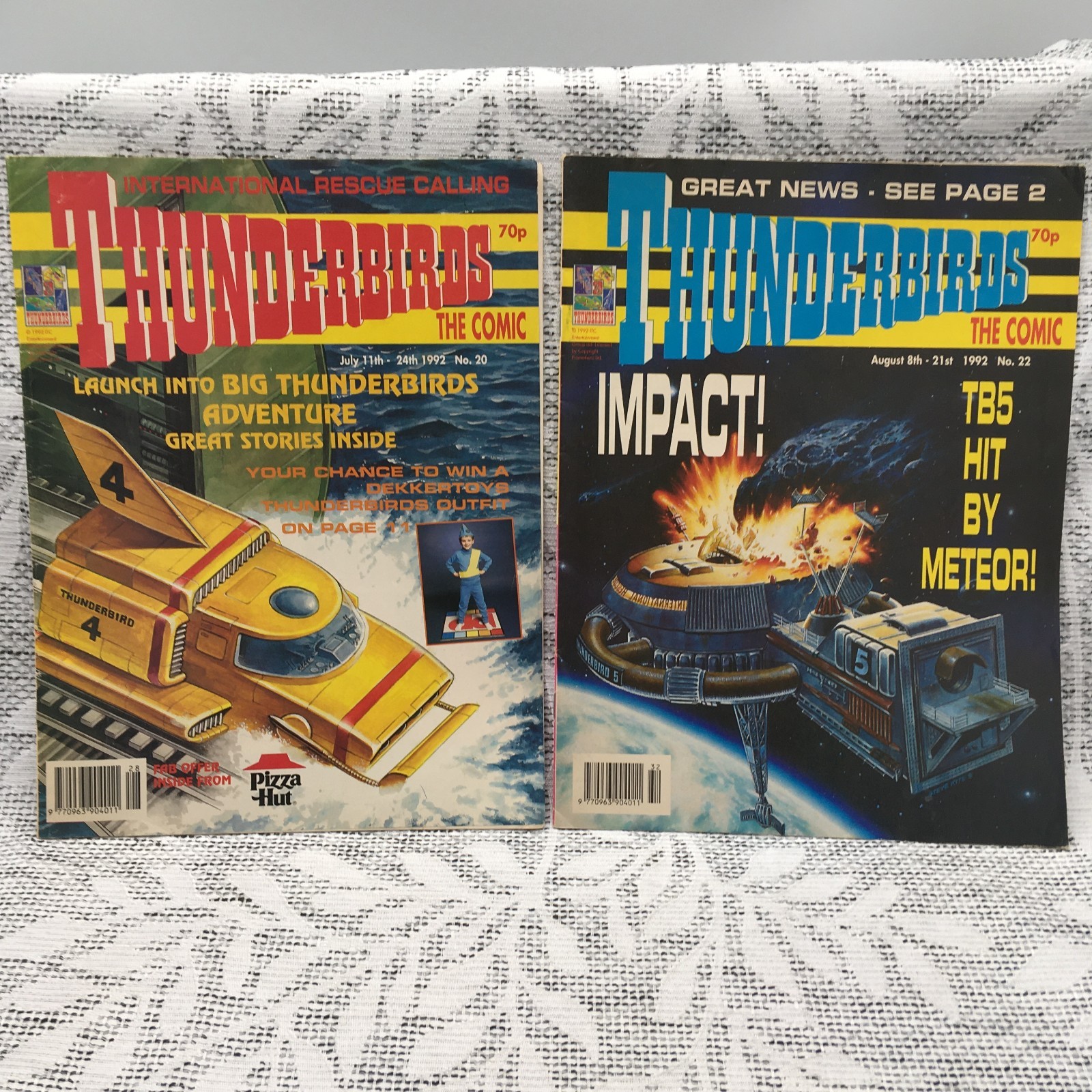 LOTTO 2 Thunderbirds The Comic #20 (7/11-24) & #22(8/8-21) 1992 Ottime Condizioni