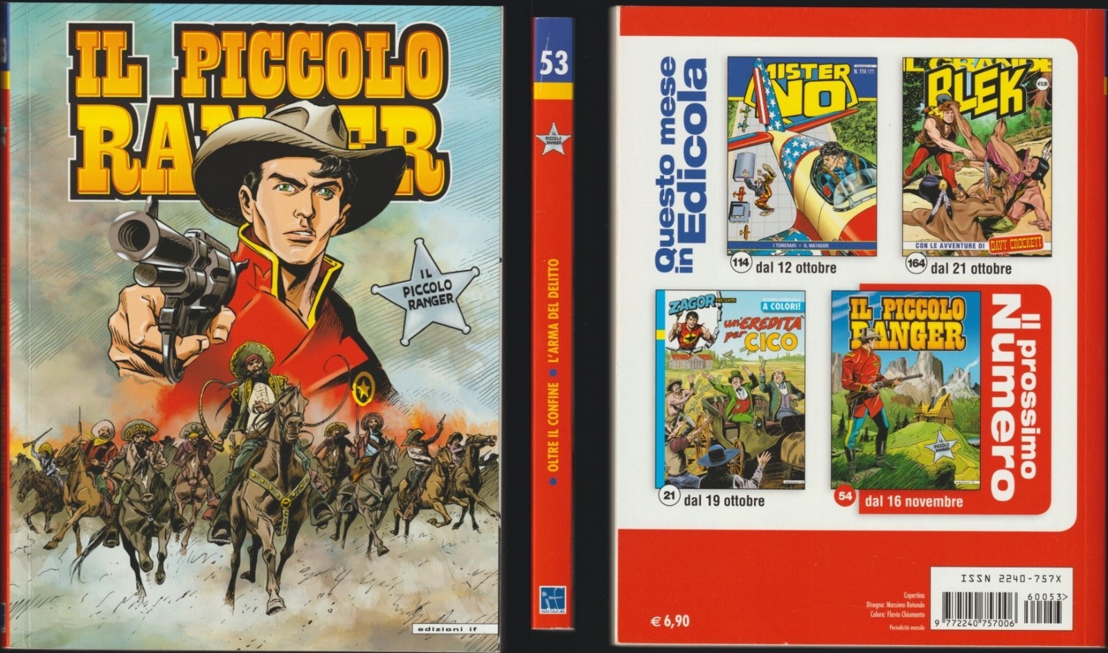 IL PICCOLO RANGER IF 53 OLTRE IL CONFINE/L' ARMA DEL DELITTO  10/2016 "PERFETTO"