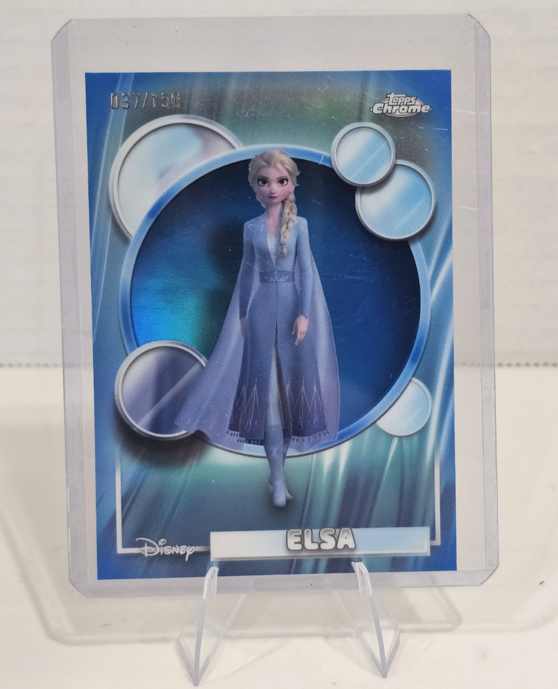 2026 Topps Disney Cromo True Blue Rifrattore #168 Elsa 037/150 COLORE ABBINATO