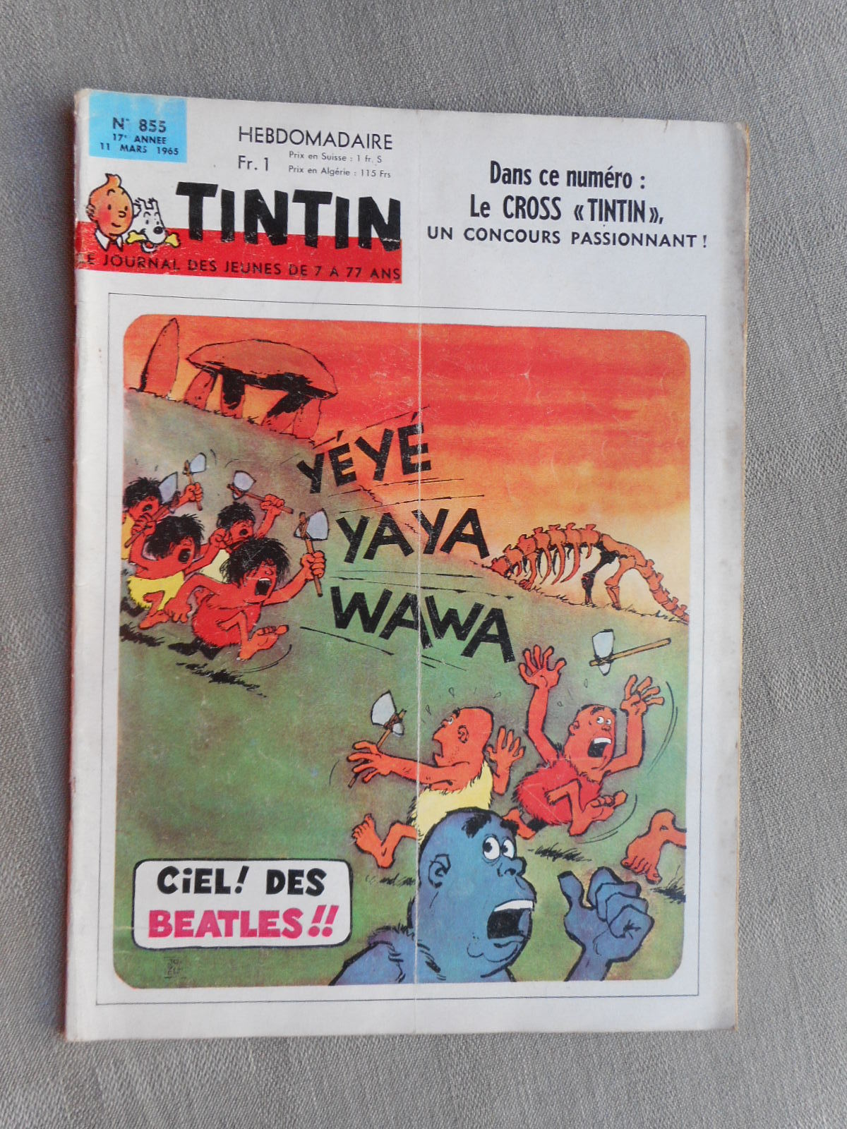 Hebdo Tintin 1ª Serie N°855 Stato Corretto Senza Più
