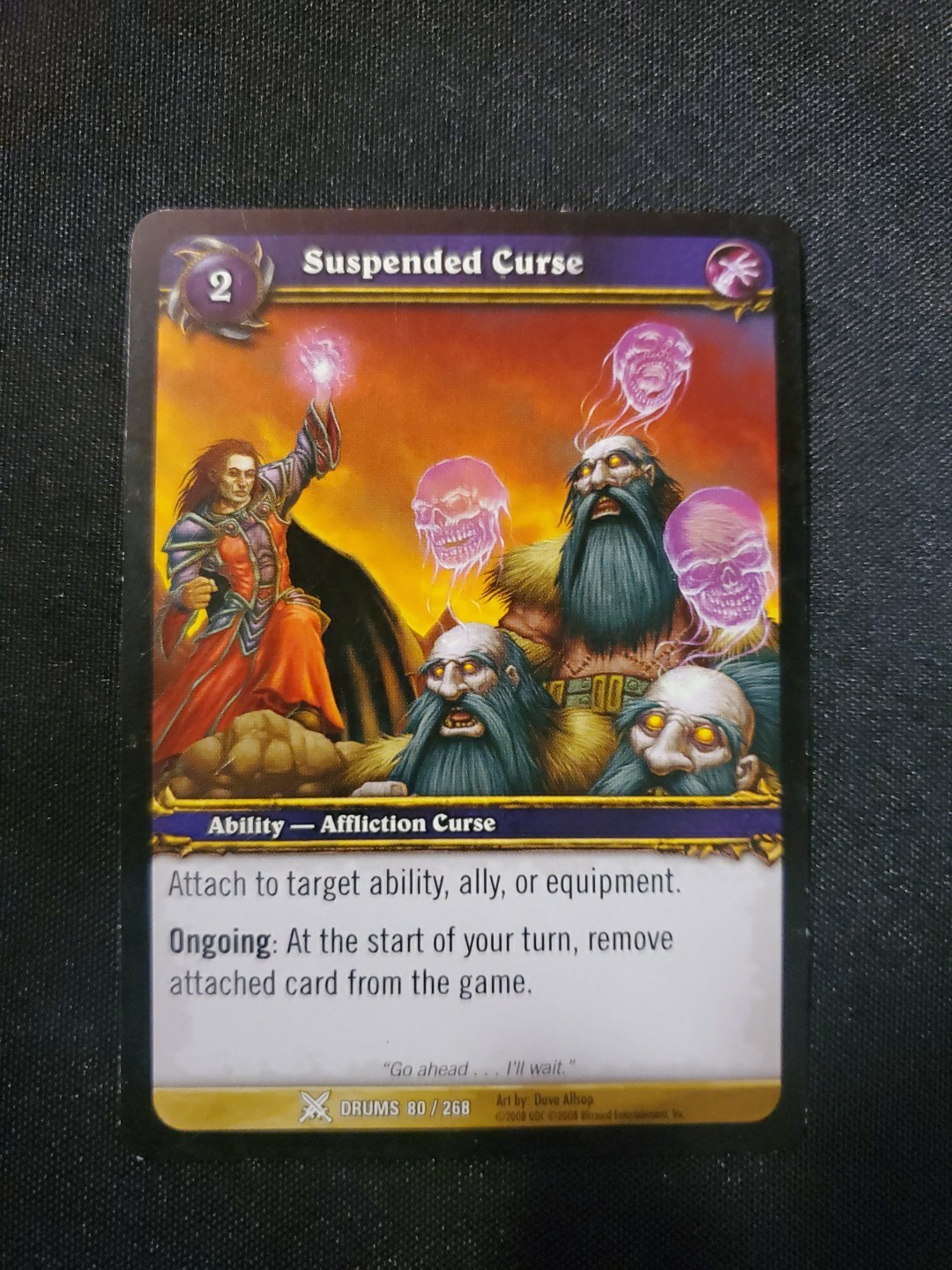 Suspended Curse Drums 80/268 Dave Allsap 2008 World of Warcraft CCG TCG LP'