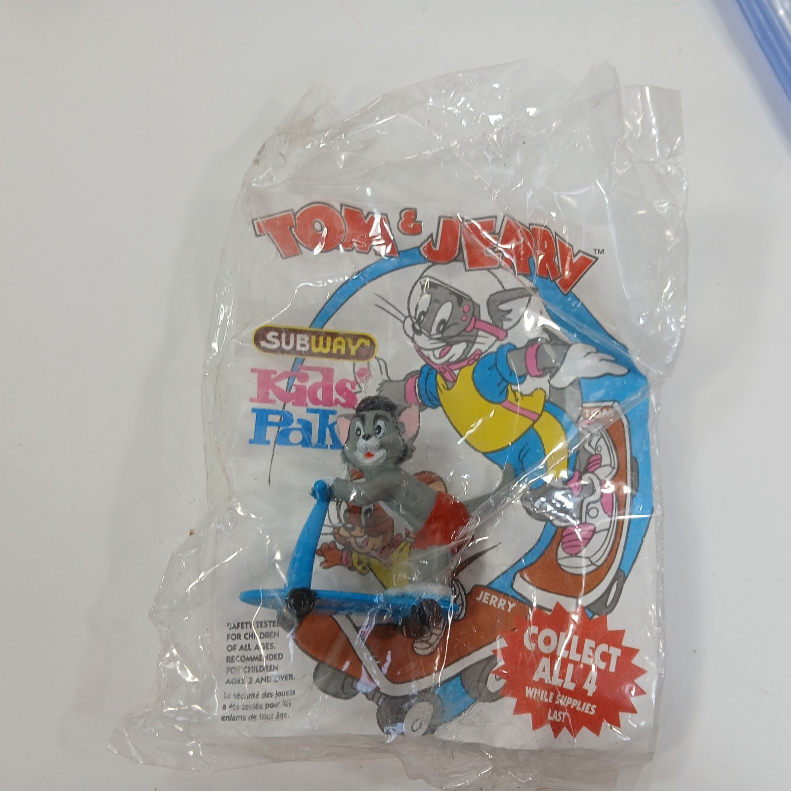 Modellino Skateboard Scooter Tom Cat 2" Subway Kids Pak PVC Tom & Jerry 1994