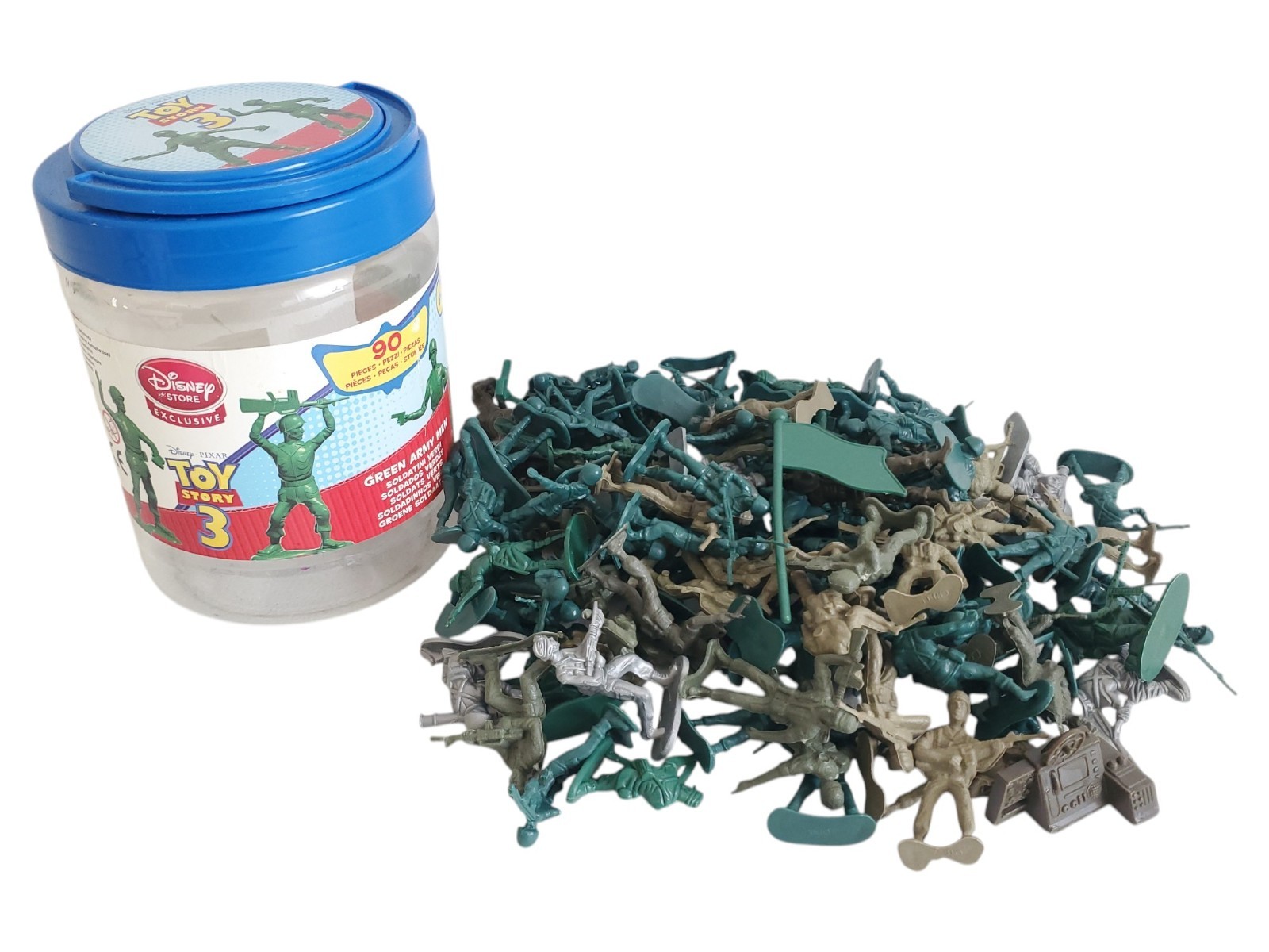 Pot Toy Story 3 Disney Store Environ 110 Soldats Green Army Men - Bon état