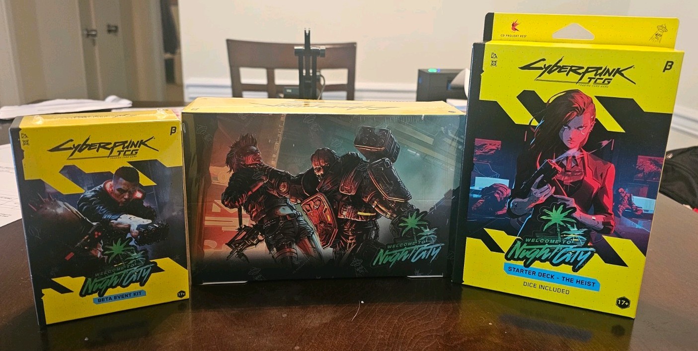 SEALED CD Projekt Red Cyberpunk TCG Booster Box, Event Kit, and Deck!