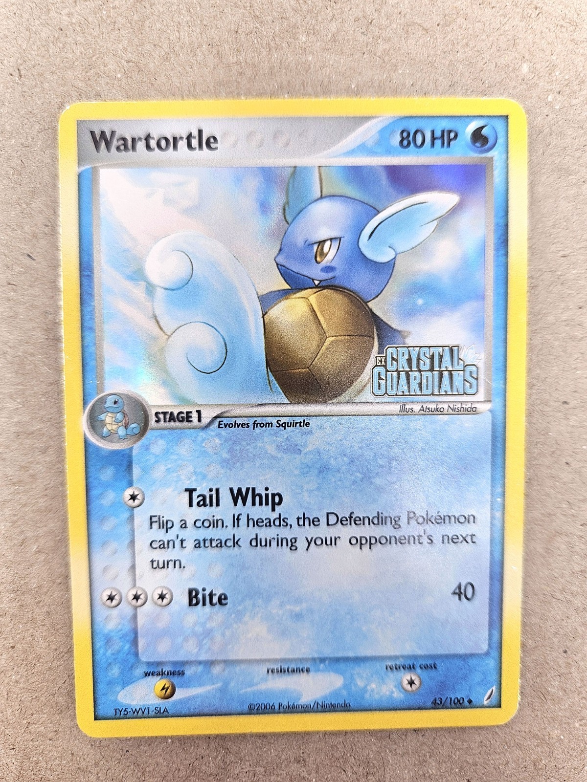 Wartortle 43/100 Reverse Holo EX Crystal Guardians MP