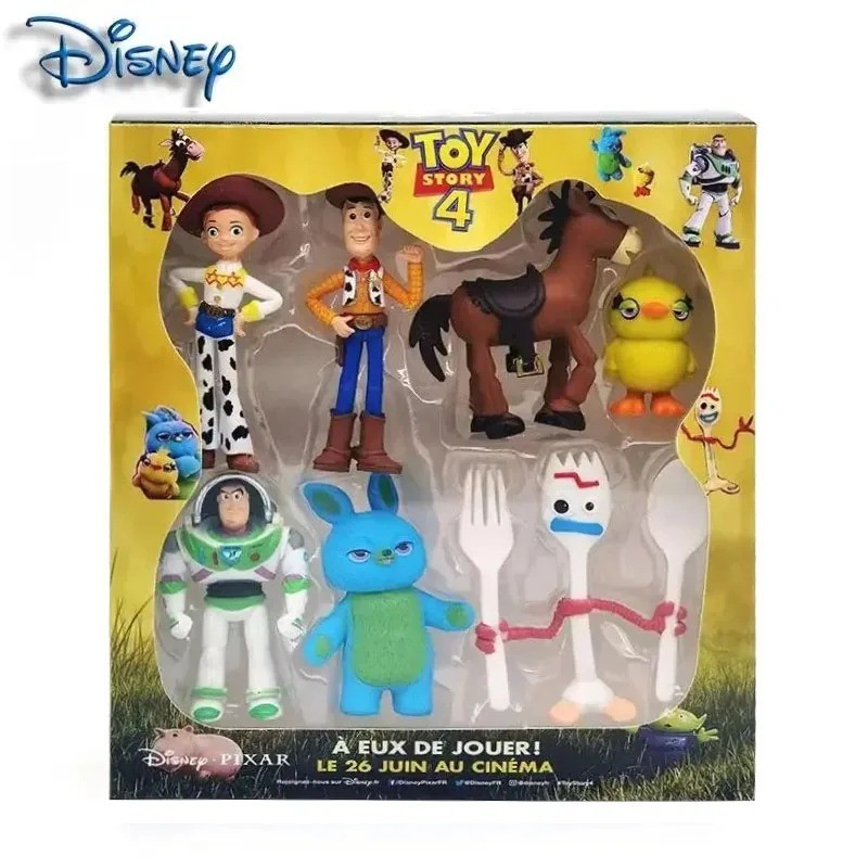 Toy Story 4 action figure set 7 pezzi Woody Buzz Jessie Forky models bambole senza scatola