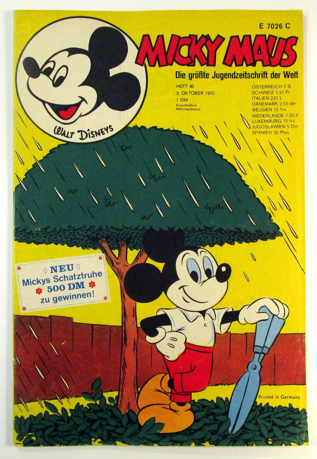Topolino 1970 fascicolo 40 del 3 ottobre 1970 Walt Disney originale casa editrice Ehapa