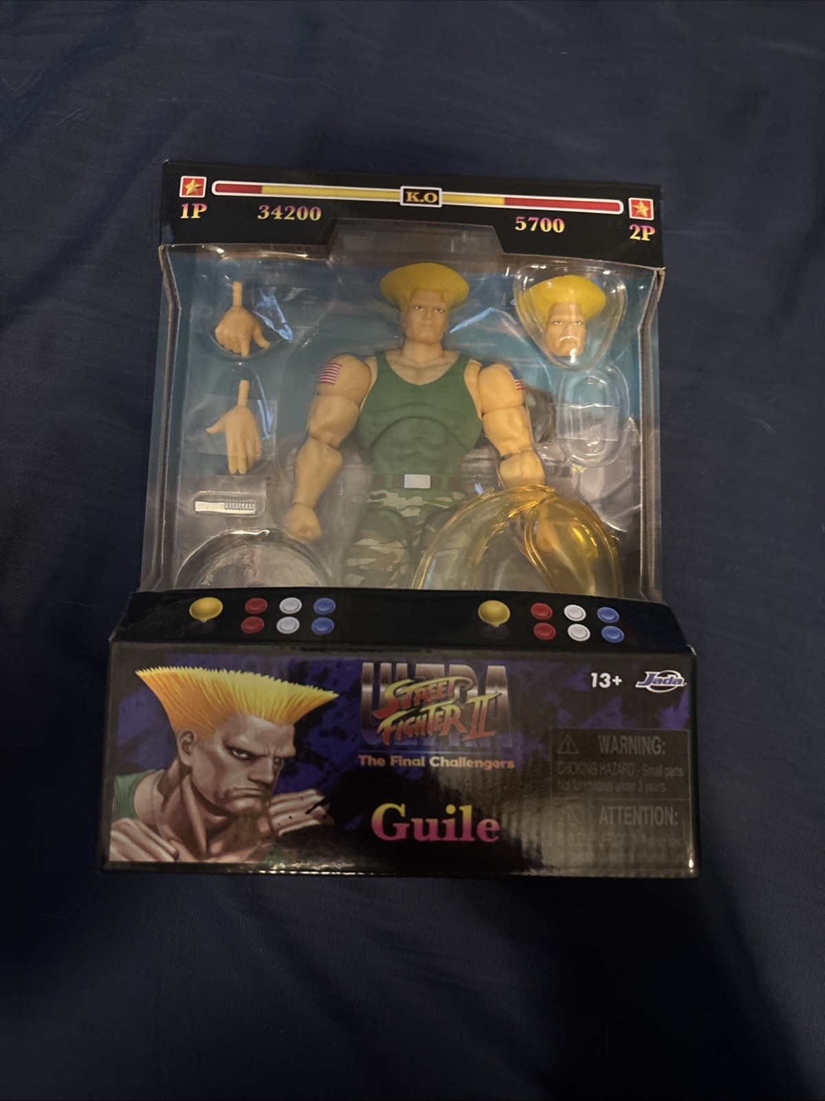 Jada Toys Street Fighter II Guile Action Figure Complete