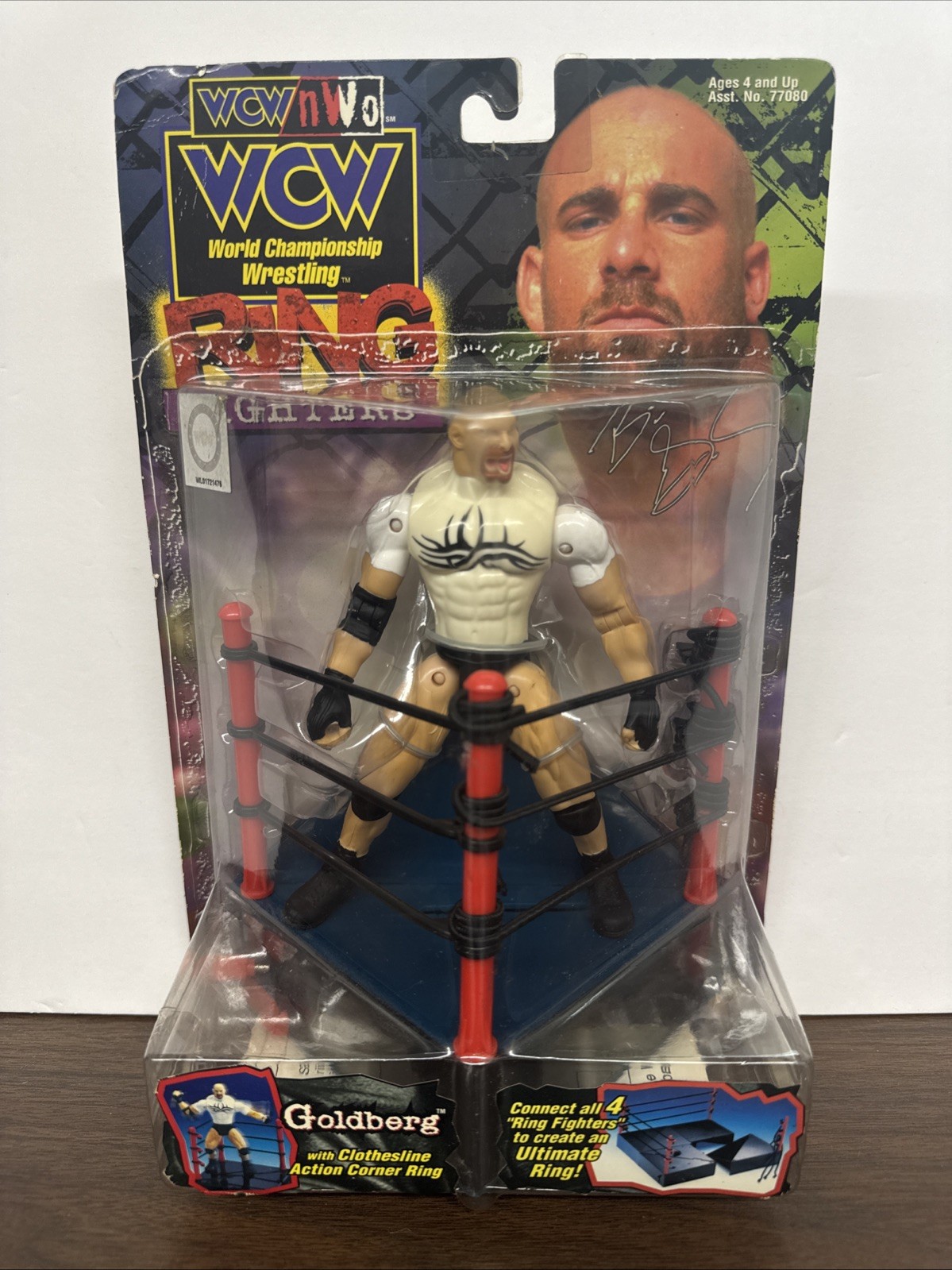 WCW Goldberg Action Figure Ring Fighters Nuovo Sigillato Vintage 1999 Toy Biz Marvel Nuovo senza scatola