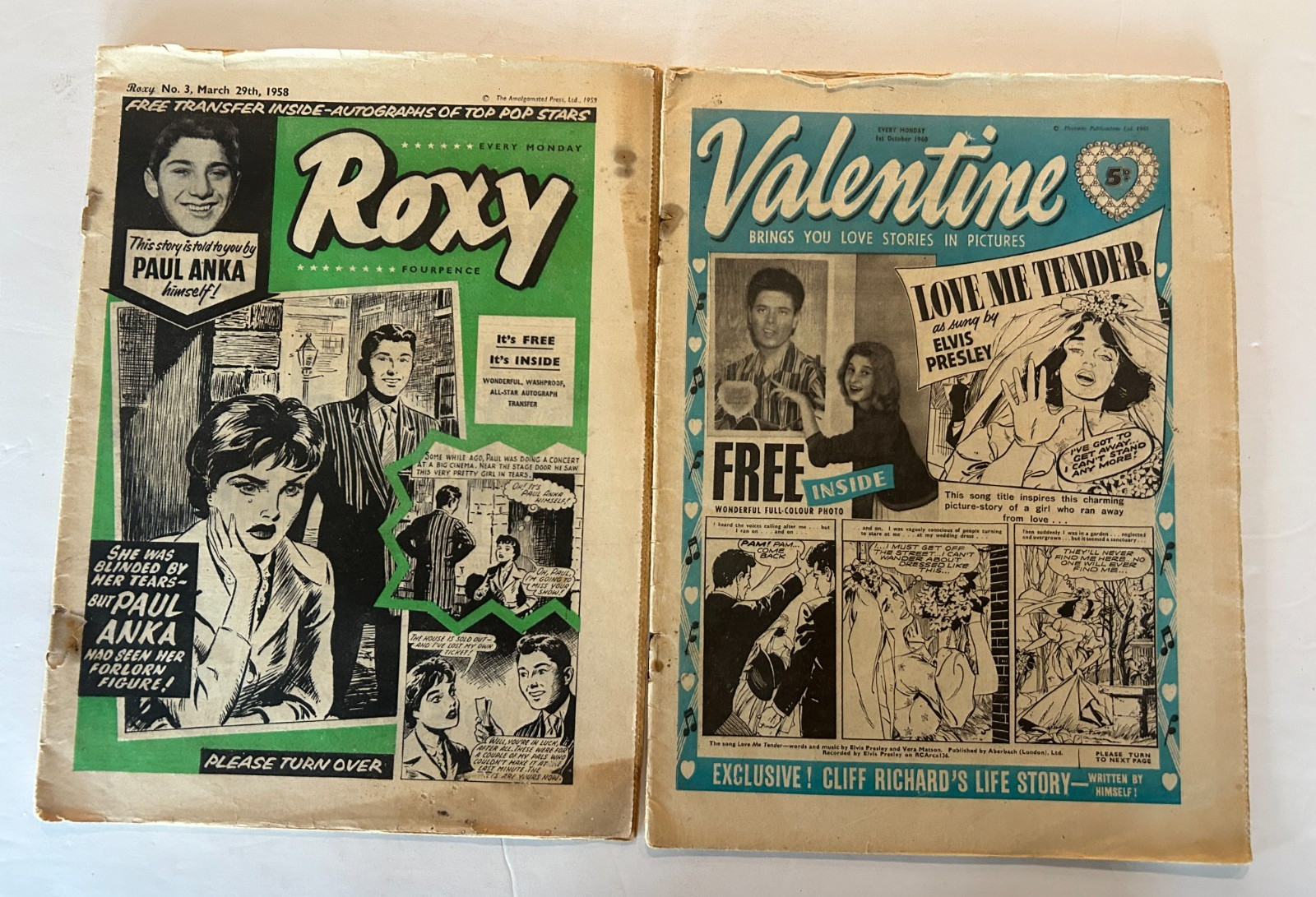 Roxy # 3, March 29th 1958 & Valentine 1st October 1960 - Rare Girl's Comics