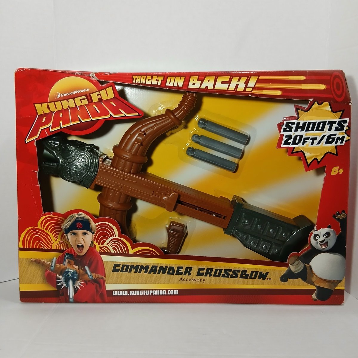 2007 Dreamworks Kung Fu Panda Movie COMMANDER CROSSBOW with 3 Foam Darts NIB