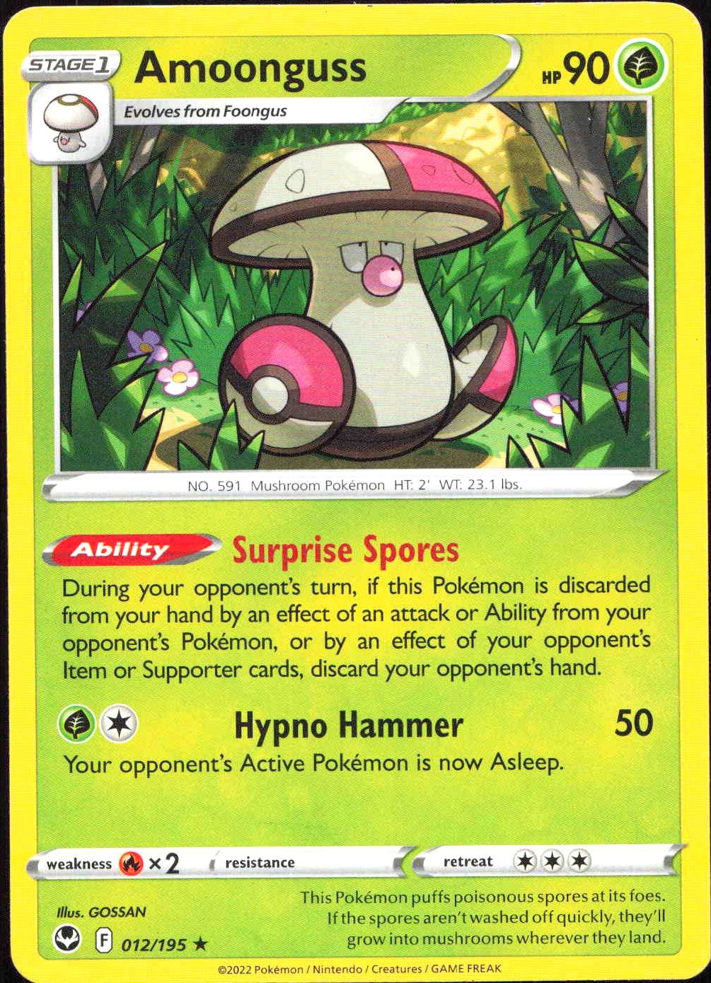Amoonguss 12/195 Tempesta d'argento 2022 quasi nuovo Pokémon