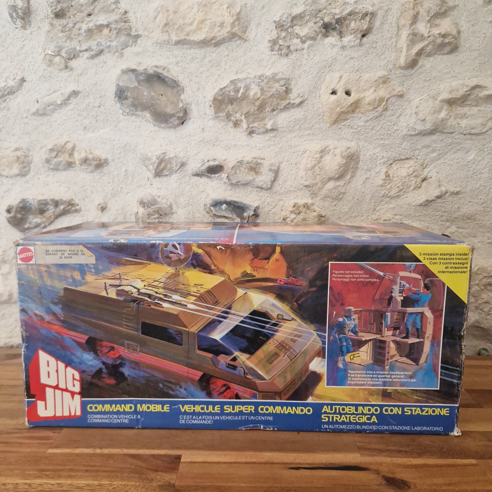 BIG JIM SERIE COMMANDO - VEHICULE SUPER COMMANDO COMPLET BOITE + NOTICE 1984 TBE