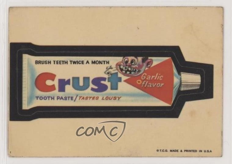1973 Topps Wacky Packages Series 1 White Back Crust Tooth Paste 0s4