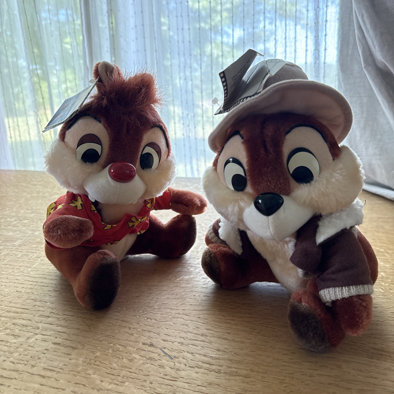 Peluche Vintage Disney Chip & Dale Chipmunks Rescue Ranger Mouseketoys 10" con etichette