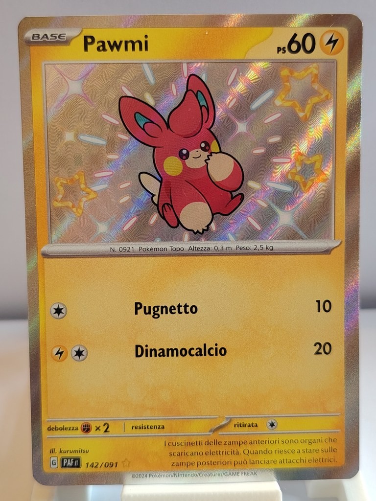 Pawmi 142/091 Paldean Fates Holo Shiny Rare Near mint (NM)