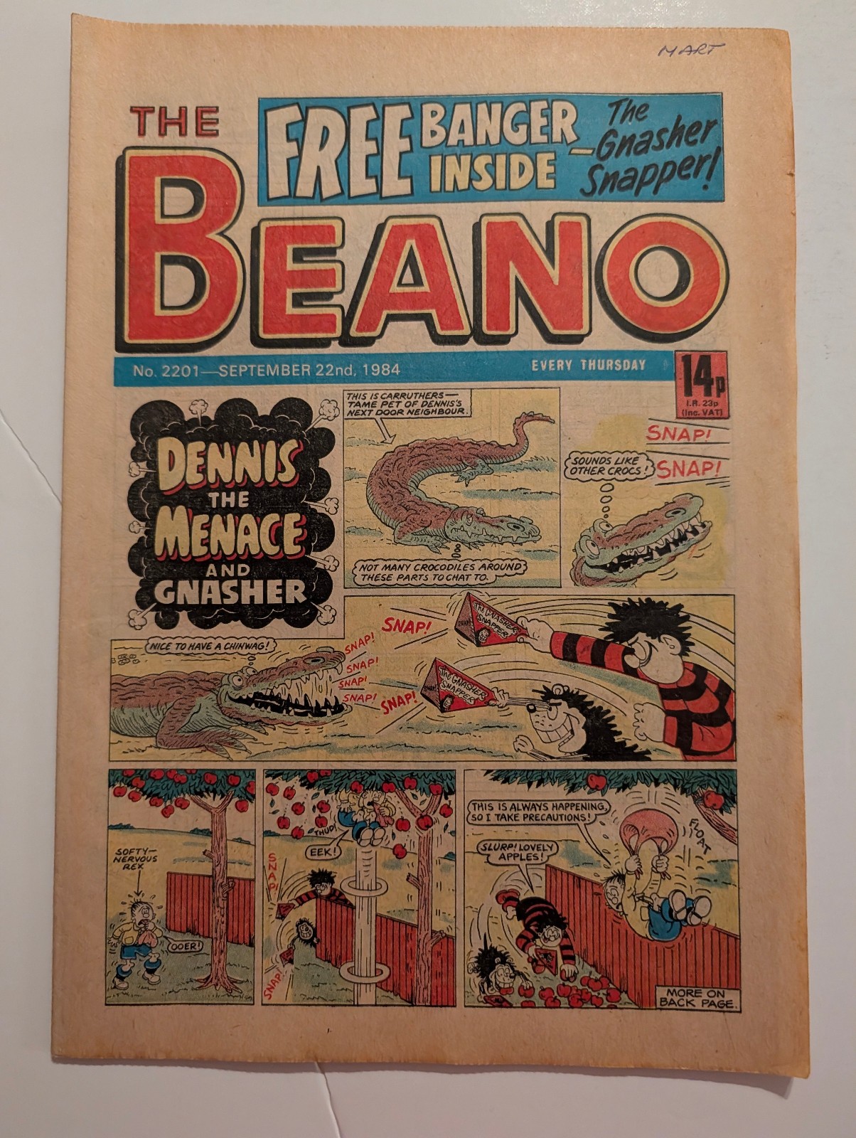 Beano Comic No 2201, September 22nd 1984.