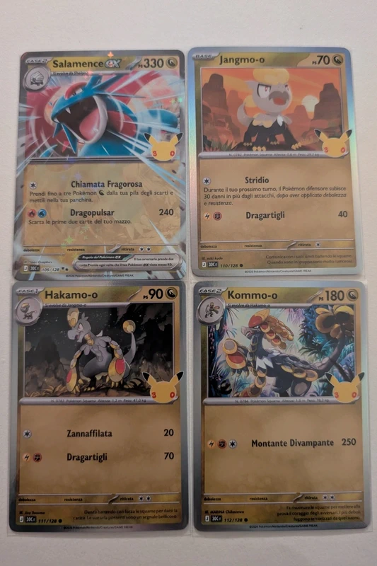 Lotto Pokémon ex, holo foil tipo drago 30° Anniversario