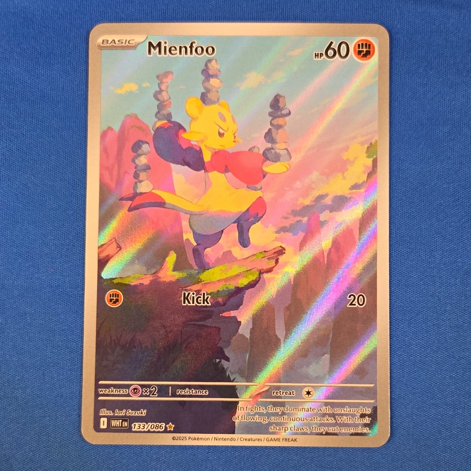 Pokémon TCG Mienfoo 133/086 White Flare Illustration Rare Holo English