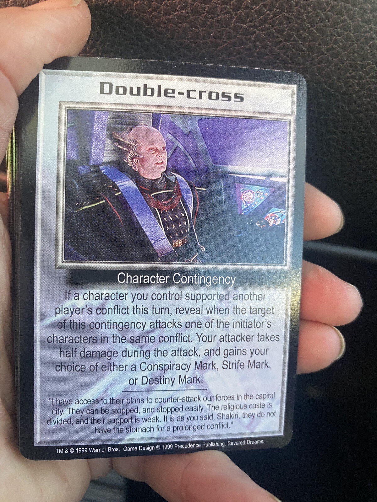 DOUBLE CROSS 1999 SEVERED DREAMS BABYLON 5 CCG COLLECTORS CARD NEAR MINT