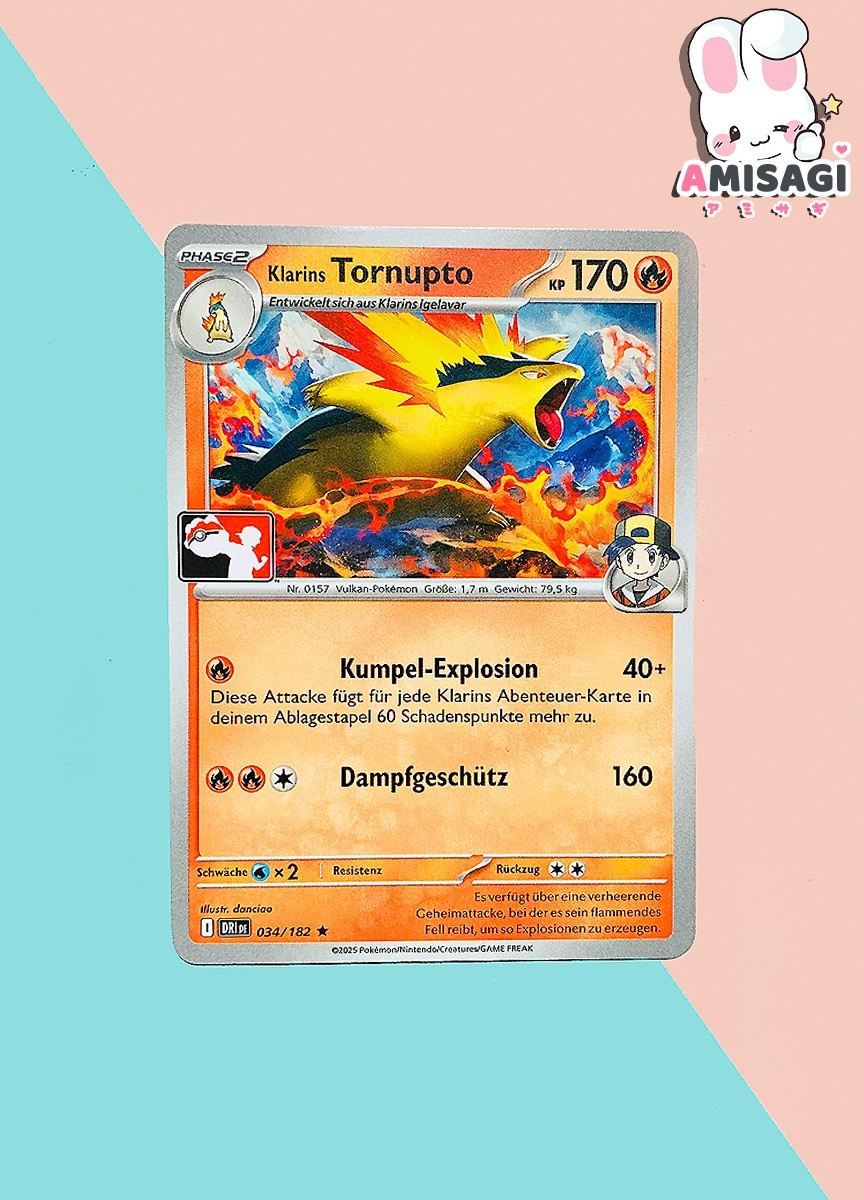 Carta Pokemon - Tornupto Typhlosion 034/182 Tournament Stamp PROMO TCG 