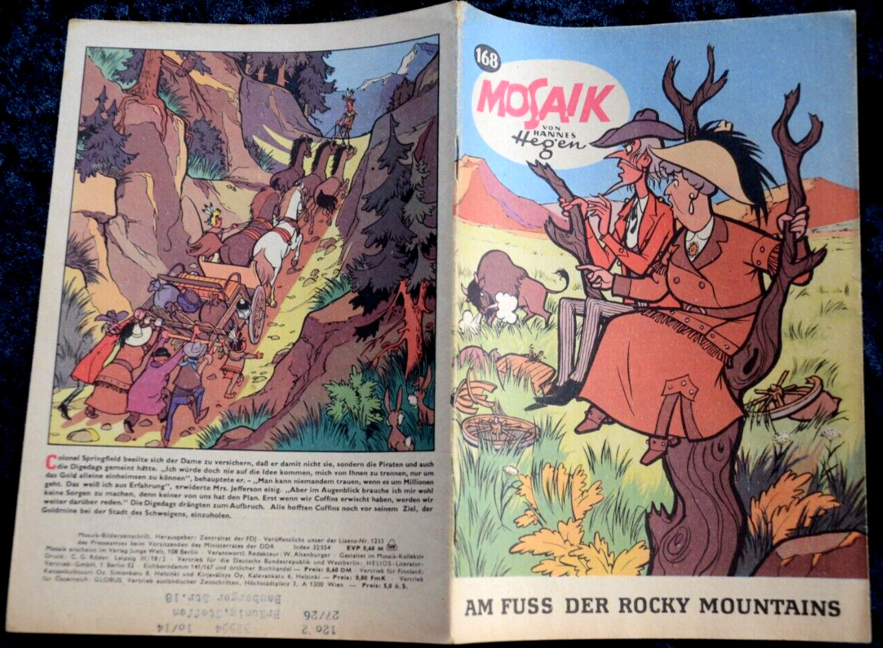 Originale MOSAIK Hannes Hegen Nr. 168 Ai Piedi Delle Montagne Rocciose DDR