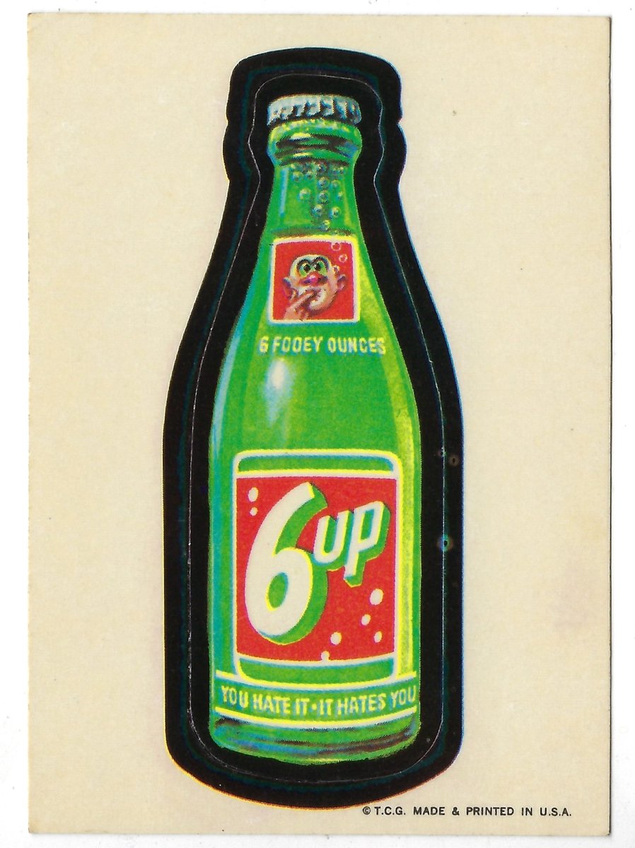 1973 Topps Wacky Packages 1° Serie 1 ~ 6-UP BEVERAGE dorso bianco ex/ex+
