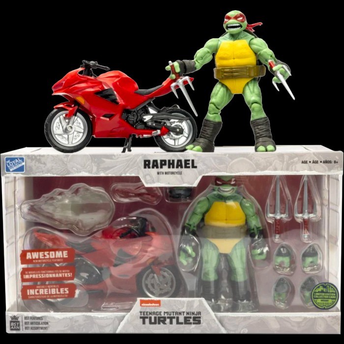 BST AXN Loyal Subjects TMNT Ralphael With Motorcycle Teenage Mutant Ninja Turtle