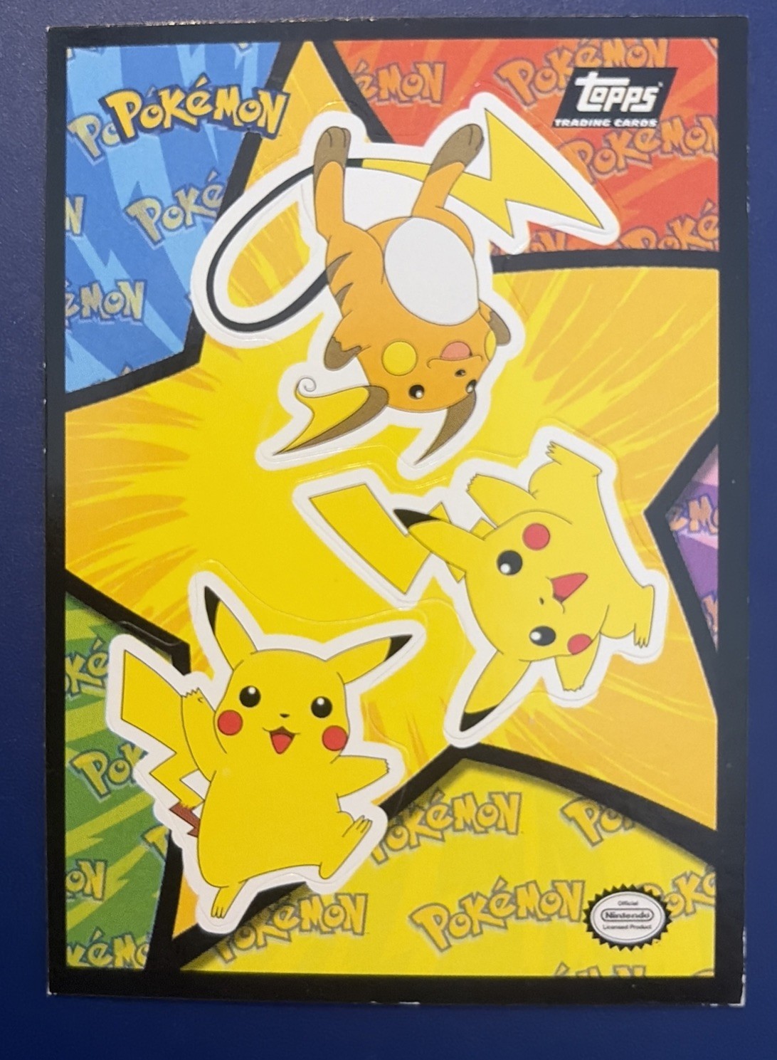 Carta puzzle Topps Pokemon 2000 Pikachu e Raichu 