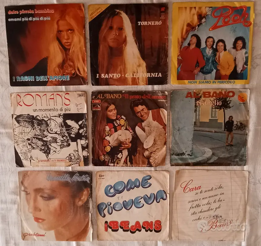 lotto 9 vinili 45 Giri musica Italiana Anni 70/80