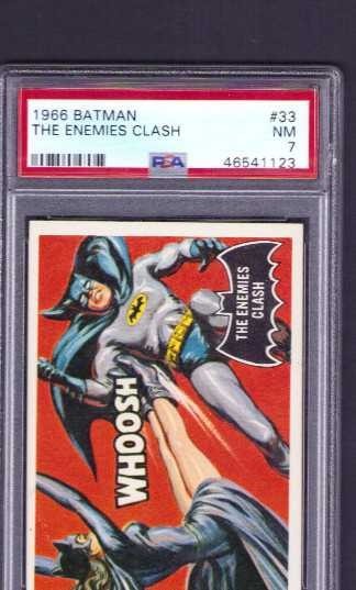 1966 topps batman pipistrello nero #33 psa7