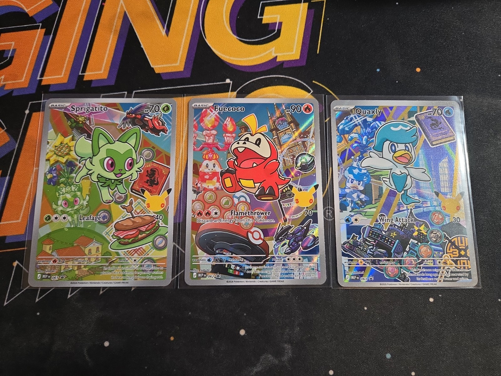 Pokemon TCG First Partner Series 3 Sprigatito Fuecoco Quaxly MEP 061 062 063