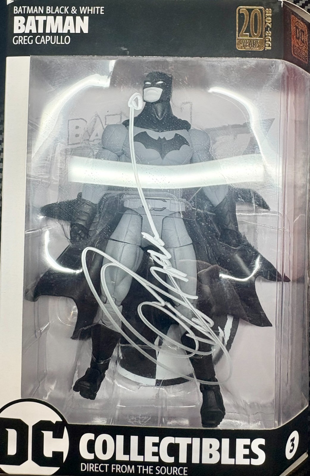 Dc Direct 20th anni. coll. B&W Greg Capullo Batman AF - Signed by Greg Capullo