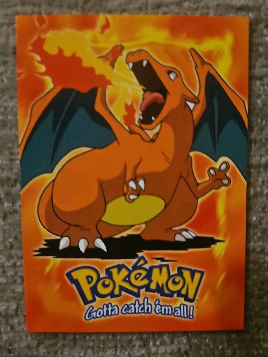 Pokemon Topps Serie Animata Charizard E6 di 12 Etichetta Blu Non Holo NM a MT 