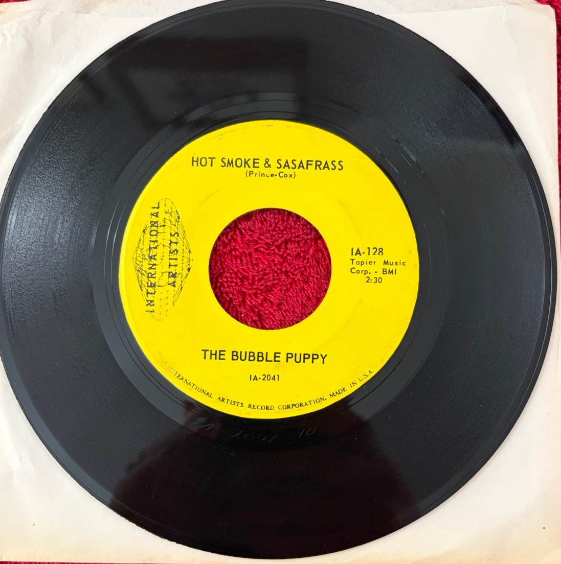 1969 THE BUBBLE PUPPY Hot Smoke & Sasafrass/ Lonely 7" 45 VG+ ultrasonic cleaned