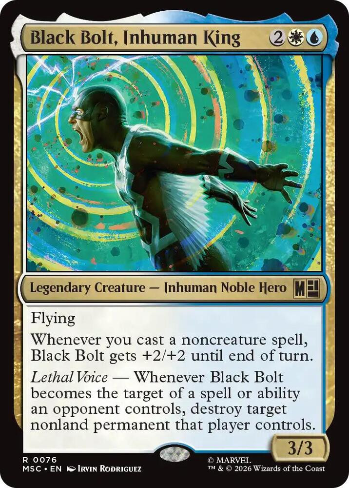 MTG magic 1x Black Bolt, Inhuman King (M/NM) Commander Marvel Super Heroes
