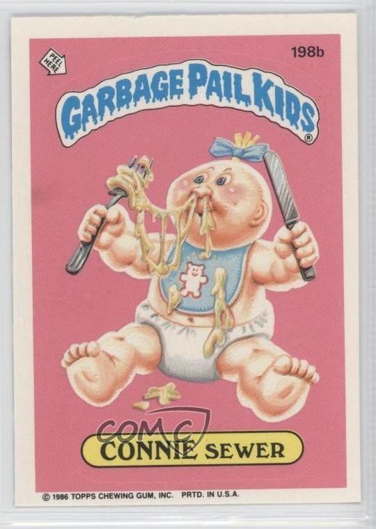 Topps Garbage Pail Kids 1986 serie 5 CONNIE Sewer #198b 0o9