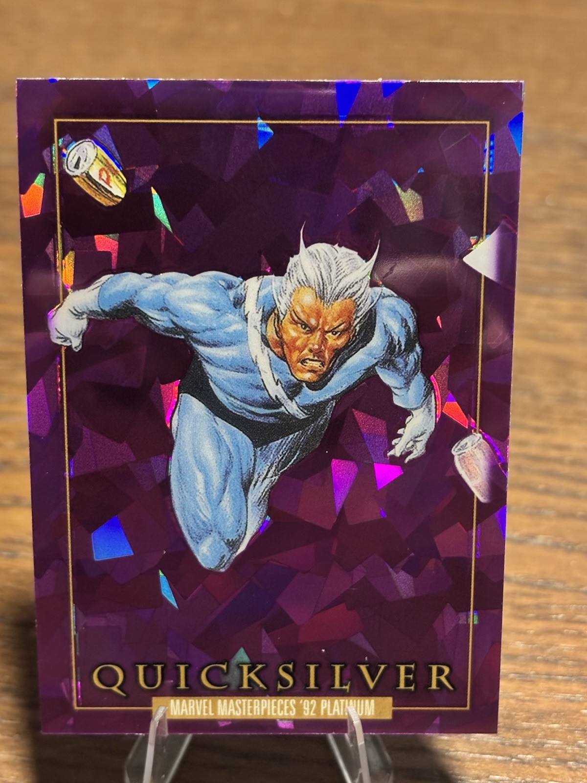 2024 Marvel Masterpieces '92 Platino Argento Rapido #71 Cristalli Viola