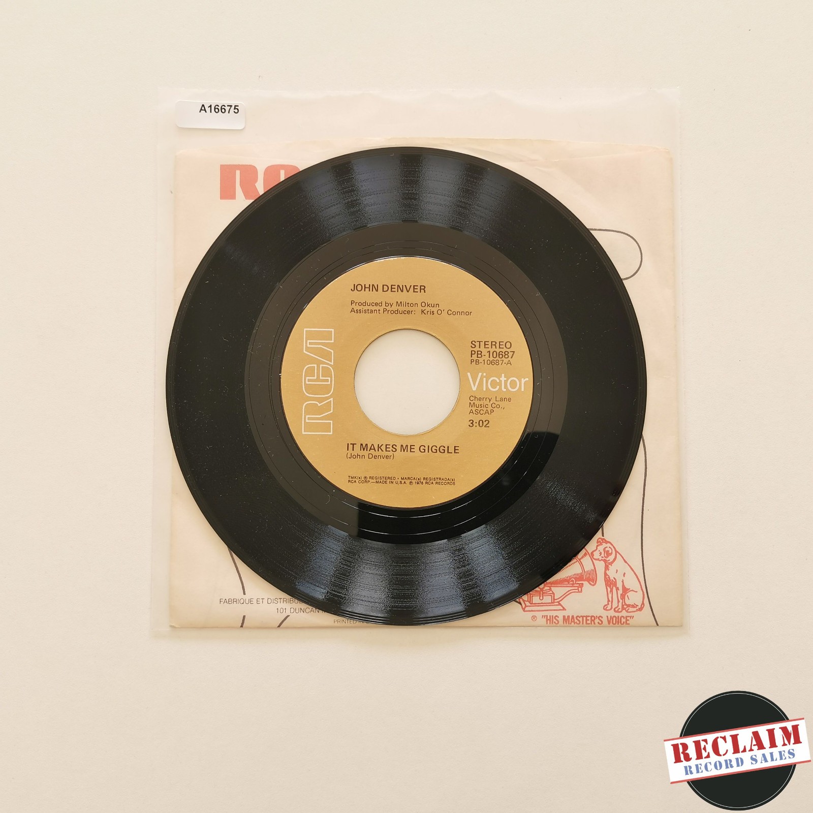 john denver - it makes me giggle 7" vinyl record VG