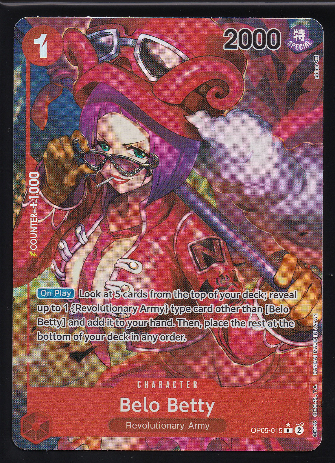 One Piece TCG OP05-015 Belo Betty Alt Art Parallelo Inglese