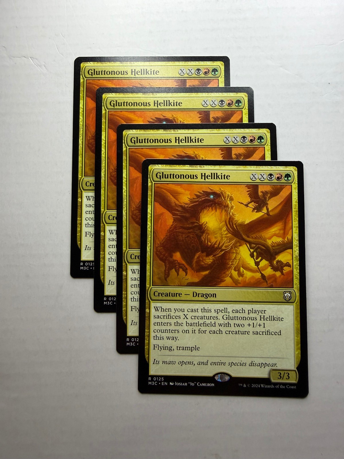 Gluttonous Hellkite x4 Modern Horizons 3 Playset Magic The Gathering LP