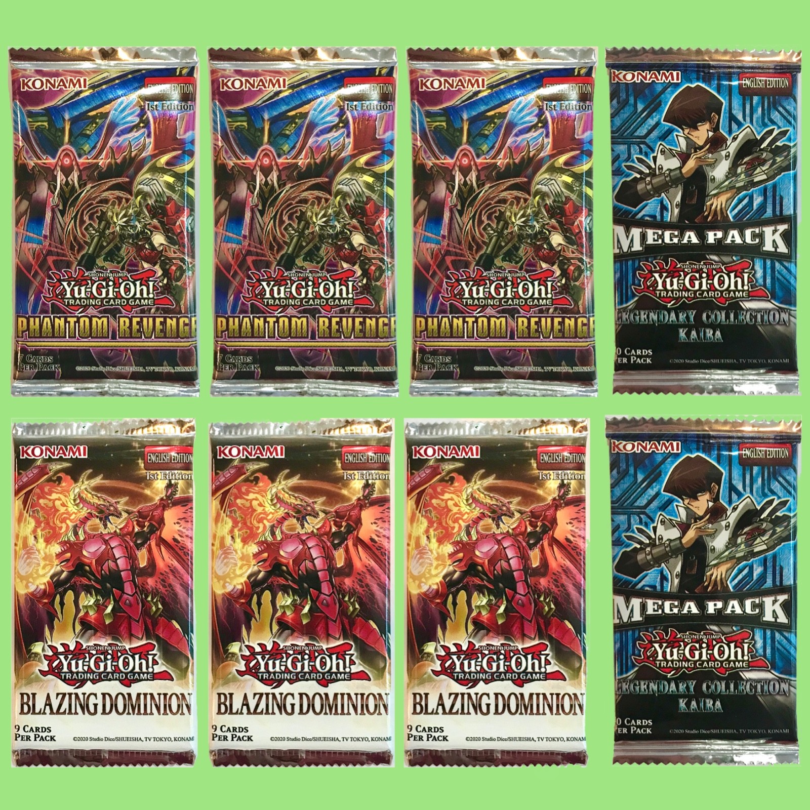 Yugioh Pack Collezione Leggendaria Kaiba X2; Vendetta Fantasma, Dominio Fiammeggiante X3