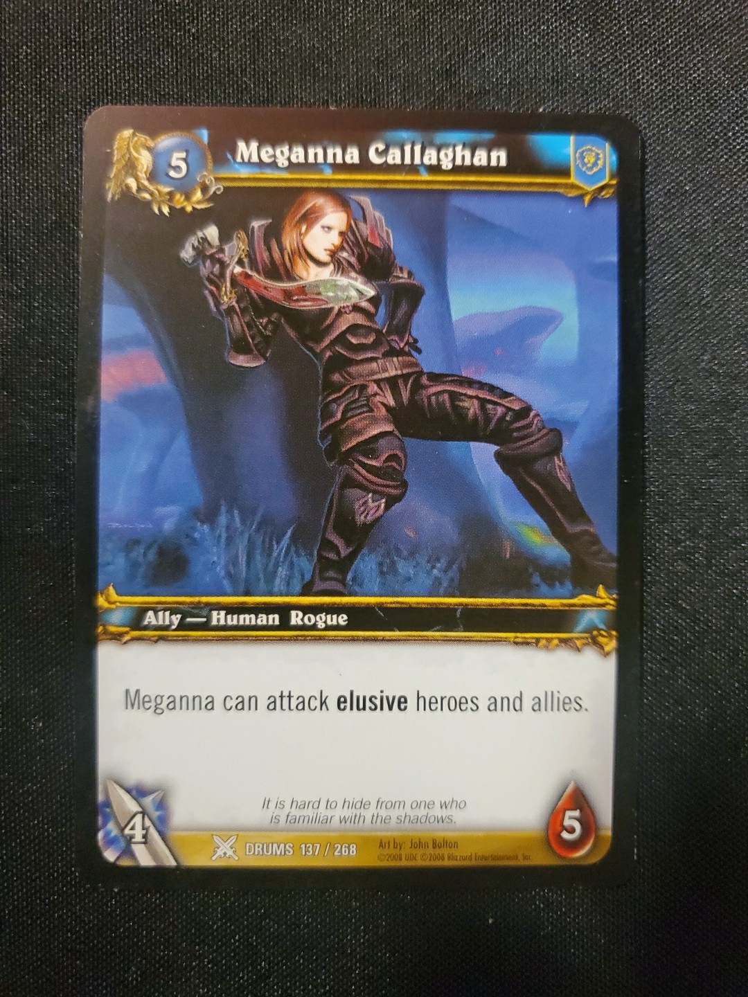 Meganna Callaghan Drums 137/268 Common World Of Warcraft WOW TCG Card NM '