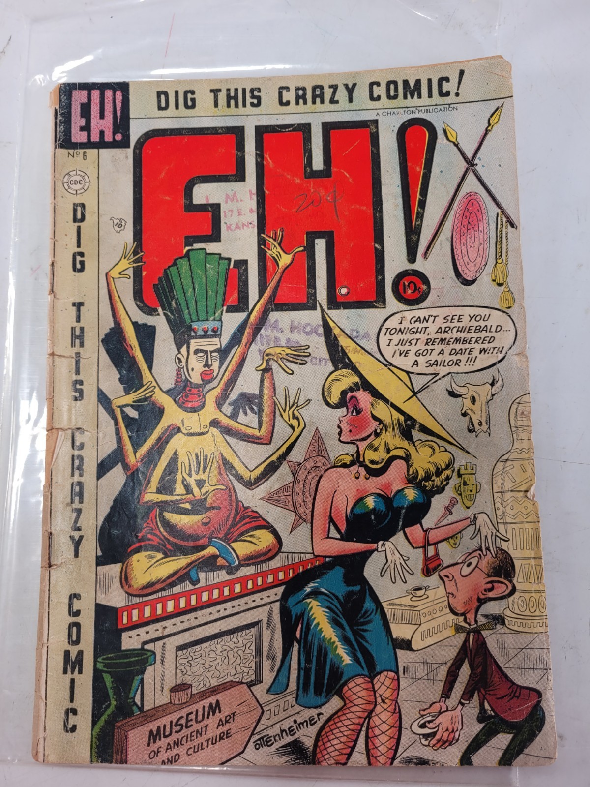 Vintage EH! #6 Copertina Innuendo Sessuale Con Splendida Bionda GGA 1954 1° Stampa