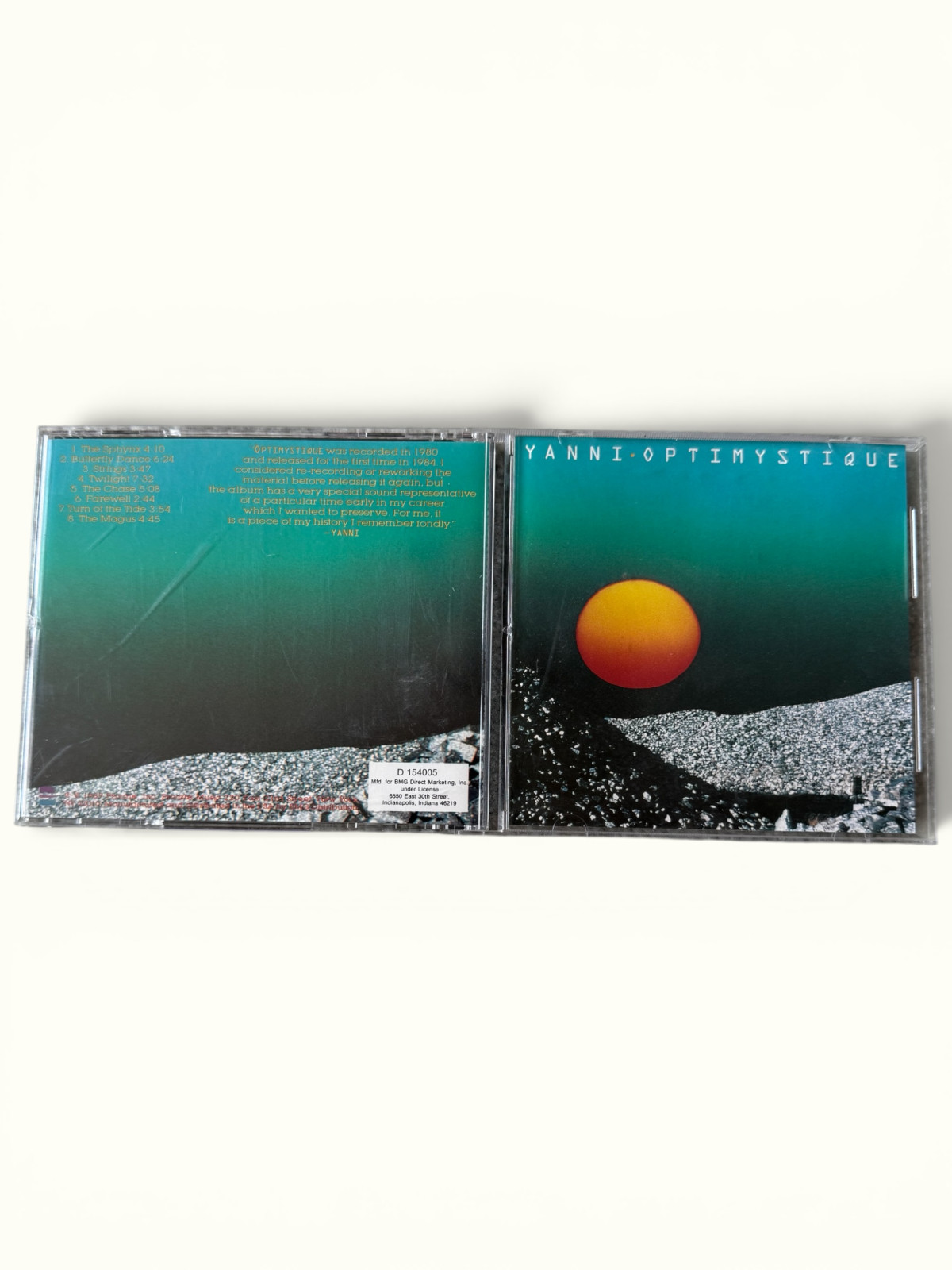Optimystique by Yanni (CD, May-1989, Private Music) USA w1s3 3115