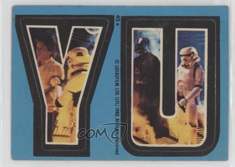 1980 Topps Star Wars: L'impero colpisce ancora adesivi Y U #45 0sc3