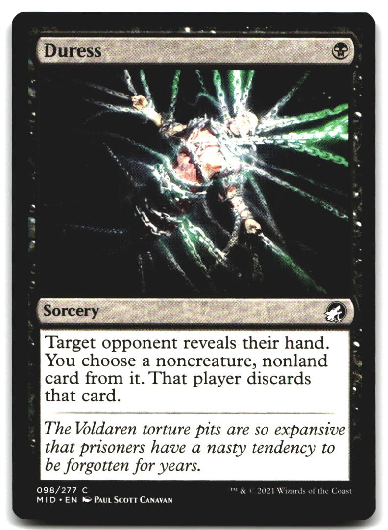 Duress 98 Innistrad: Midnight Hunt C quasi nuovo Magic: The Gathering