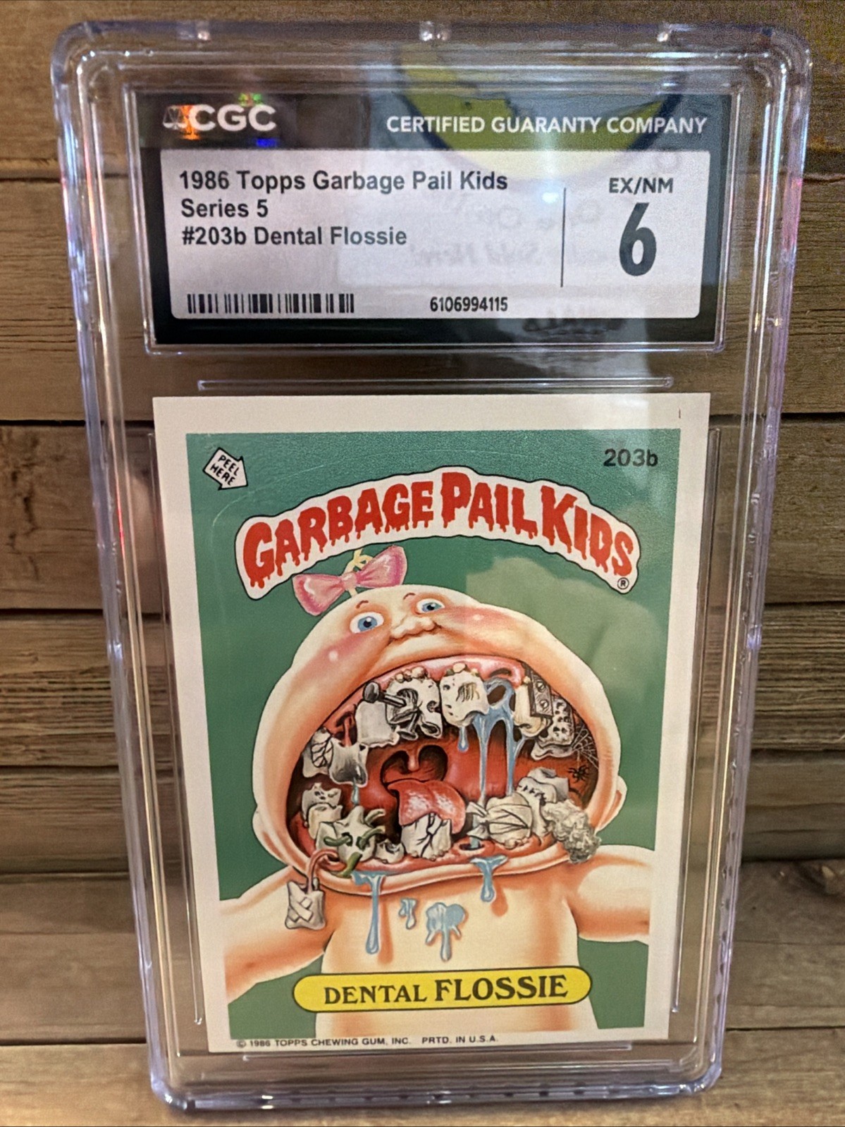1986 Topps Garbage Pail Kids #203b Dental Flossie CGC 6 GPK